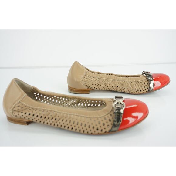 Attilio Giusti Leombruni AGLNude Leather Cap Toe Ballet Flats Size 35.5 - Picture 4 of 10